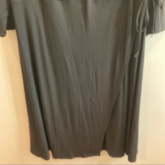TORRID Sz 1 Faux Wrap Midi Jersey Knit 3/4 Sleeves Elastic Waist Band Dress - Picture 7 of 12